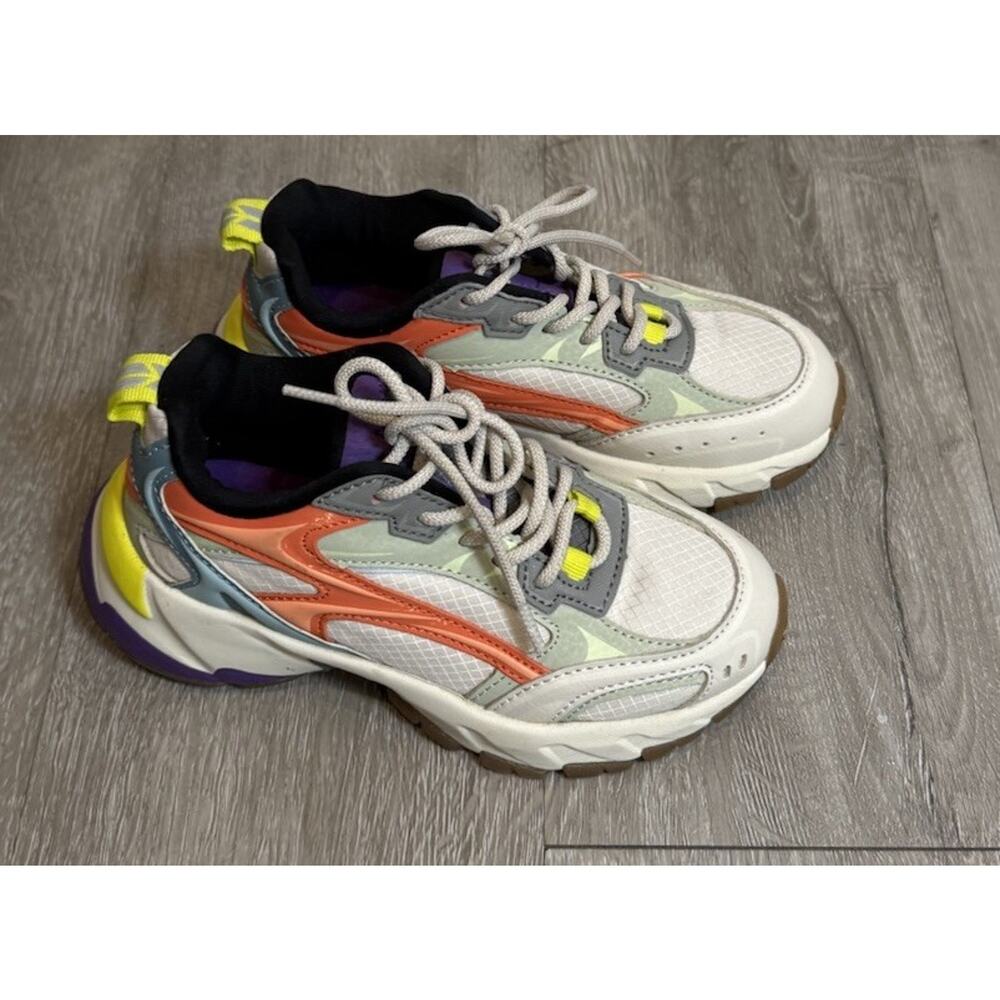 Zara‎ Boys Neon Chunky Tennis Shoes White Sz 30 (12.5-13)